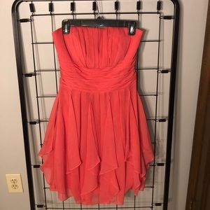 David’s Bridal - Coral Short Chiffon Dress - 4